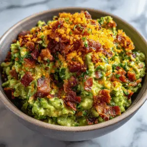 Bacon Guacamole with Cheddar crumble