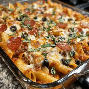 Baked Pizza Pasta casserole
