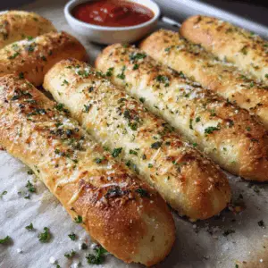 Buttery Garlic Breadsticks with Italian seasoning