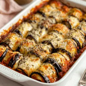Cheesy Baked Eggplant rollatini