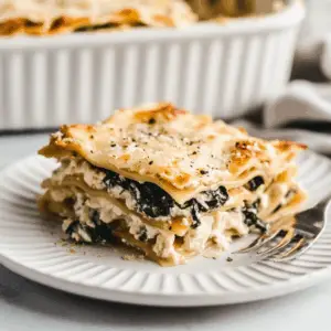 Creamy Chicken Lasagna with Spinach and White sauce