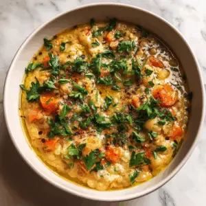 Creamy Mediterranean Lentil Soup with Olive oil
