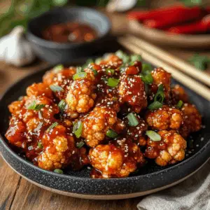 Crispy Fried Cauliflower Manchurian with Chili Garlic sauce