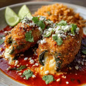 Crispy Fried Chili Rellenos with Gooey Cheese and Zesty sauce