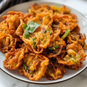 Crunchy Onion & Green Chili Besan pakoras