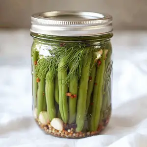 Easy Homemade Dilly Beans with Vinegar & Pickling spice