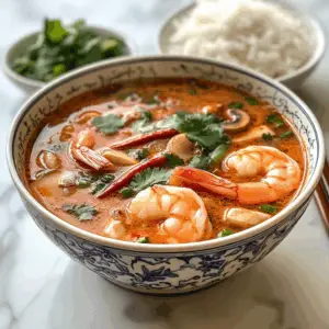 Easy Tom Yum Goong with Mushrooms and Chili paste