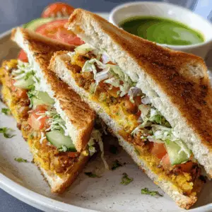 Indian Masala Bread Sandwich with Spiced Potato filling