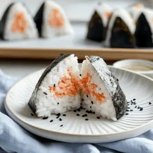 Japanese Onigiri Rice Balls with Salmon and seaweed