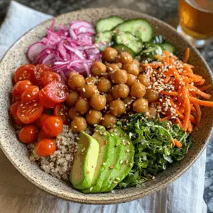 Microgreens and Avocado Buddha bowl