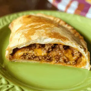 Pizza Burger Calzones with Ground Beef filling