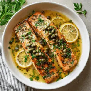 Salmon with Lemon Caper sauce