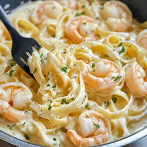Shrimp in Alfredo Sauce with pasta