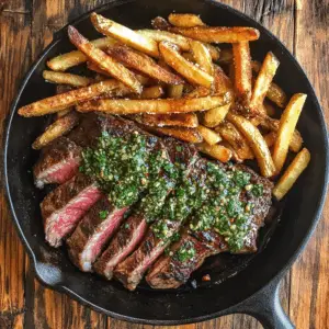 Skillet Steak Frites with Paprika Parmesan fries