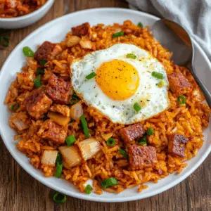 Spicy Kimchi Spam Fried rice