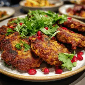 Spicy Lamb Chapli Kababs with Pomegranate seeds