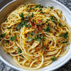 Vegan Aglio Olio with Herbaceous basil