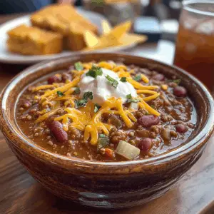 Wendy’s Style Chili with Ground Beef and beans