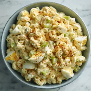 Amish Macaroni Salad with Relish and paprika