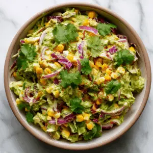Avocado Crema Slaw with Corn and cilantro