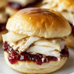 Baked Turkey Sliders with Cranberry sauce