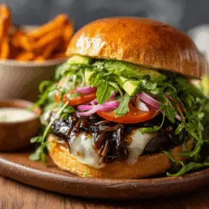 Balsamic Glazed Mushroom burgers