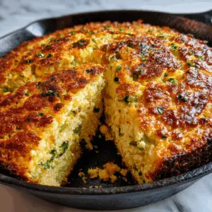Cheddar Jalapeño Cornbread baked