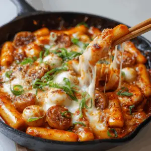 Cheesy Tteokbokki with Fish cakes