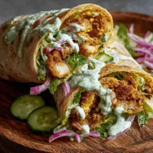 Chicken Pakora Wraps with Chutney mayo