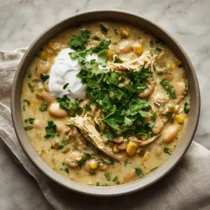 Creamy Chicken Chili with Green chiles