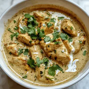 Creamy Malai Chicken with Cashews and spices