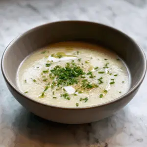 Creamy Turnip Soup with Leeks and herbs