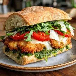 Crispy Chicken Milanese Sandwich with Pesto mayo