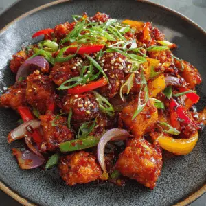 Crispy Soya Chilli Stir-Fry with Garlic & peppers
