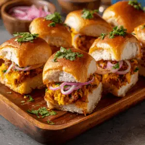 Masala Pav Sliders with Tangy Pickled onions