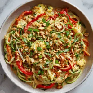 Paleo Zucchini Pad Thai with Creamy Cashew sauce