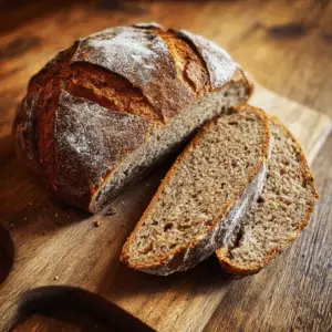 Rustic Vegan Country Loaf with Rye flour