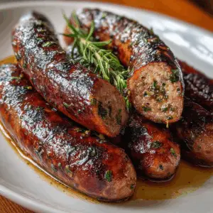 Smoked Venison Sausage with Garlic and sage