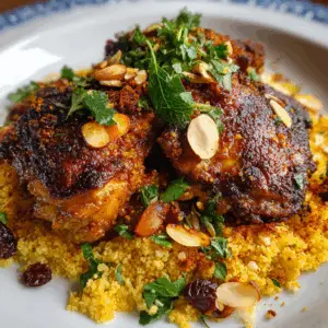 Spiced Moroccan Chicken Thighs with couscous