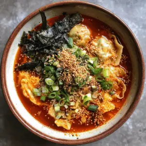Spicy Mandu Soup with Rice cake