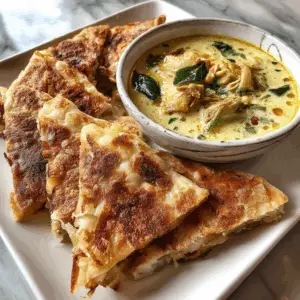 Thai-Style Roti Canai with Green Curry dip