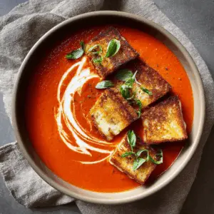 Tomato Bisque with Grilled Cheese bites