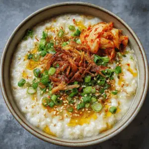 Vegan Rice Porridge with Aromatic Spring Onion oil