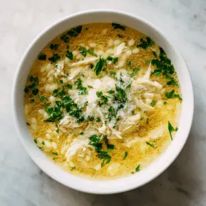 Chicken Broth Pastina Soup with parmesan