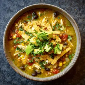 Chicken Taco Soup with Salsa verde