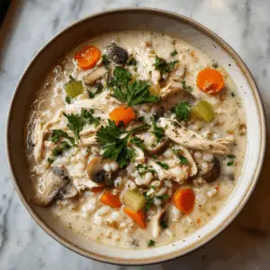 Chicken and Mushroom Soup with barley