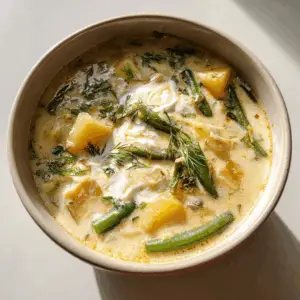 Creamy Hungarian Green Bean Soup with Sour cream