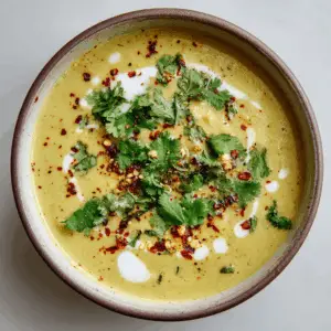 Curried Zucchini Soup with Red lentils