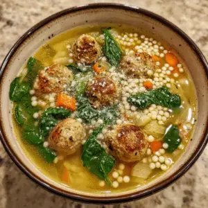 Italian Wedding Soup with Mini Turkey meatballs