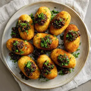 Mediterranean Vegan Croquettes with Olive tapenade